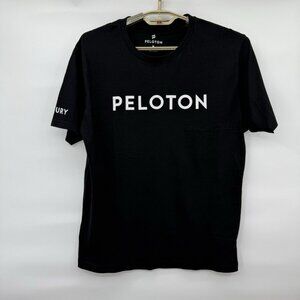Peloton Men's Century‎ 100 Short Sleeve Cotton Black Shirt Size Medium